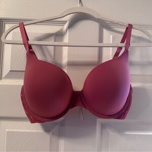 Victoria's Secret Mauve Pink Padded Push Up T-Shirt Bra with Lace Sides